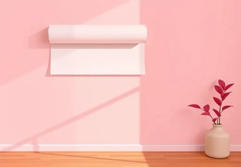 Pose de papier peint, rouleau et brosse à maroufler